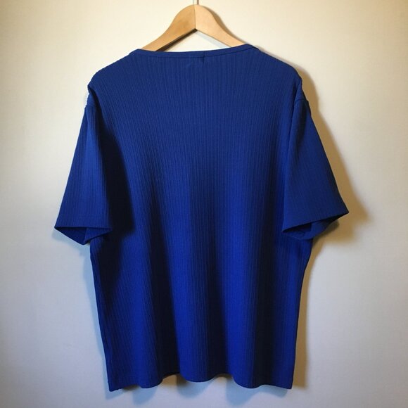 Vintage Made in Canada WE Phthalo Blue Ribbed T-Shirt - Picture 2 of 16
